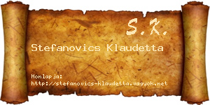 Stefanovics Klaudetta névjegykártya
